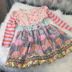 Matilda Jane Pink and Gray Kids Dress